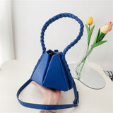 Kukombo Back to school Braided Handle Triangular Designer Mini Women Handbags Trends Summer Fashion Unique Ladies Shoulder Crossbody Bags