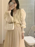 Thanksgiving Gift Women Sweater Winter 2 Piece Sets Elegnat Knitted Suits Female Sweaters Vintage Womens Skirt High Waist Autumn Vintage Vestidos