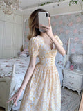 Kukombo Hstar Strawberries Printed A-Line Short Sleeve Sexy Dress Retro Clothes Female Women Clothing Harajuku Traf Женское Платье Robe