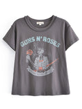 Kukombo Streetwear Print Oversized Gray Tshirt Women Summer Cartoon O Neck Short Sleeve Tops Casual Loose Ladies Tee