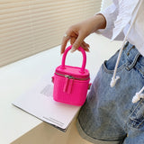 Back To College 2023 Luxury Mini Box PU Leather Sling Crossbody Bag With Short Handle For Woman Cute Phone Shoulder Handbag Kawaii Totes Tiny