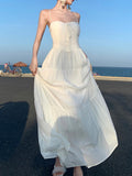 Kukombo Spaghetti Strap Elegant Casual Women Summer Dress Sleeveless A-Line Beach Party Long Vestidos Female Chic Birthday Robe Mujers
