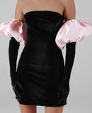 Kukombo Long Puff Sleeve Off Shoulder Autumn Winter Elegant Evening Party White Black Mini Dress Women Kawaii Dresses