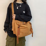Back To College 2023 Large Capacity Canvas Shoulder Bag Casual Simple Women's Messenger Bags Solid Color Crossbody Bag Fashion Ladies Handbag