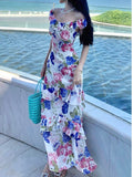 Kukombo Summer Women Floral Bodycon Slim Party Dress Sleeveless Casual Birthday One Pieces Robe Chic Elegant Female Clothings Vestidos