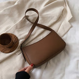 Back To College 2023 Cute Solid Color Small PU Leather Shoulder Bags For Women Hit Simple Handbags And Purses Female Travel Totes