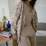 Kukombo Knitted 3 Piece Set Women Black Brown Leopard Cardigans Vest Pants Suit Winter Warm Loungewear Tracksuit Casual Women Knit Suit