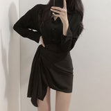Kukombo  High-end Skirt Women Summer 2022 New Solid Irregular Skirt Small Body Hip Skirt High Waist Hot Girl Short Above Knee Mini Skirt