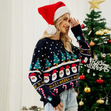 Thanksgiving Gift Autumn Winter Sweater Women's Pullover Sweater Long Sleeve Christmas Little Snowman Round Neck Print Sweater Thick Knit Jumper