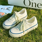 Graduation Gift Big Sale  Platform Canvas Vulcanize Shoes Women's Sneakers 2023 New Korean White Sports Flat Casual Tennis Running Kawaii Harajuku