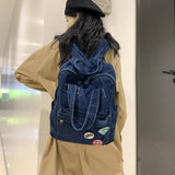 Back to school backpack Vintage Fashion Denim Large Capacity High Quality For Girls Student Bag Female Mochilas
