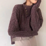 Kukombo New Winter Sweater Women Pullover Girls Tops Knitting Vintage Oversize Autumn Female Knitted Outerwear Warm Sweaters