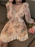 Kukombo Lace Floral Backless Sexy Dress Women Beach Casual Chic Party Y2k Mini Dresses Ladies 2022 Summer One Piece Dress Korean Elegant