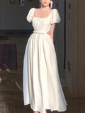 Kukombo Female Clothes Summer 2023 New French Vintage Party Prom Short Sleeve Princess Vestidos Elegant Fashion Formal Dress For Women