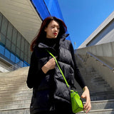 Kukombo  Thick Women Down Jacket Winter Thermal Coat New 90% White Duck Down Vest Ultra Light Windproof Sleeveless Slim Coat