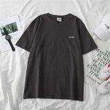 Kukombo T-Shirts Women Short Sleeve Tees O-Neck Embroidery All-Match Basic Fashion Unisex Teenagers Leisure Soft Summer Simple Clothes