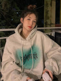 Thanksgiving Gift Love Hoodie Women's Retro Alphabet Print Sweatshirt Loose Street Lazy Bf Style Casual Autumn And Winter Pullover