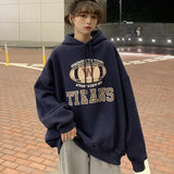 Black Friday Sales Women's Hooded Sweater Retro Trend Loose Lazy Letter Print Y2K Autumn And Winter All-Match Top Plus Fleece Pullover