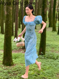 Kukombo Vintage Floral Midi Dress Women Casual Sexy Backless Korean Party Dresses Female Fashion Holiday Evening Beach Dress 2022 Summer
