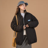 Kukombo Women Parker Winter 2023 New Diamond-Shaped Down Cotton Jacket Jacket Thickening Loose Trend Versatile Thermal Cotton