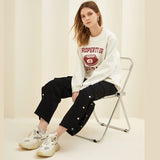 Kukombo Oversized Fleece Vintage Crewneck Sweatshirt Winter Autumn Long Sleeve Tops Y2K Style Pullover Streetwear Sweatshirt Women 2023