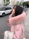 Black Friday Sales 2022 New Fashion Down Jacket Women Medium Length Thickened Fox Hair Collar Slim Knee Hooded Warm Outdoor Coat