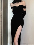 Kukombo Women's Spring Summer Elegant Knitted Bodycon Midi Black Dress Slim Party Evening Vestidos Fashion Female Clothings