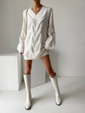 Thanksgiving Gift Women Sweater Pullover Female Knitting Overszie Long Loose Elegant Knitted Thick Outerwear Woman Winter Sweaters Pink White