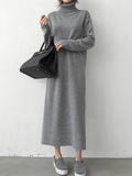 Kukombo Winter Womens Dress Fall Sweater Women Dress Long Sleeve Knitted Dresses Maxi Vintage Oversize Dresses Knitting