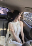 Kukombo 2022 Summer Elegant Vintage Dress Women White Design Party Slim One Piece Dress Koraen Casual Fairy White Beach Sleeveless Dress