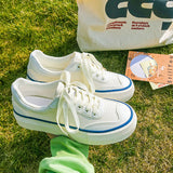 Graduation Gift Big Sale  Platform Canvas Vulcanize Shoes Women's Sneakers 2023 New Korean White Sports Flat Casual Tennis Running Kawaii Harajuku