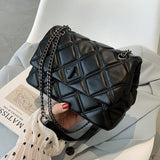 Back To College 2023 Embroidery Thread Small PU Leather Crossbody Bags For Women Hit Women's Luxury Branded Trending Chain Shoulder Handbags
