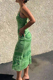 Kukombo Spaghetti Straps Knitted Maxi Dress