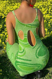 Kukombo Spaghetti Straps Knitted Maxi Dress