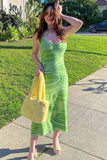 Kukombo Spaghetti Straps Knitted Maxi Dress