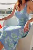 Kukombo Spaghetti Straps Knitted Maxi Dress