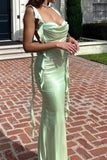 Kukombo Square Neck Ruffle Ribbon Backless Maxi Dress