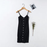 Kukombo Slim Button Bodycon Dress