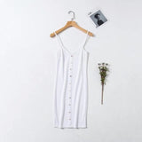 Kukombo Slim Button Bodycon Dress