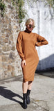 Christmas Gift 2021 Autumn Winter long thick Sweater Dress Women turtleneck long Sleeve straight maix Dress female girl warm long dress