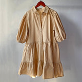 Christmas Gift Msfancy Summer Plus Size Dress Women Short Puff Sleeve Flounced Edge Loose Vestido De Mujer 2021 Boho Casual Beach Robes