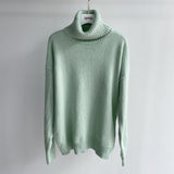 Christmas Gift 2021 Autumn Winter Women's Sweater 15% Wool Green Turtleneck Sweater Knitted Tops Jumper Korean Clothes