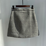 Christmas Gift Msfancy Plaid Mini Skirt Women Black White Fashion Official Faldas 2023 Mujer Korean Style High Waist Short Jupe