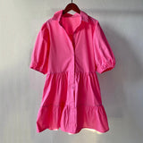 Christmas Gift Msfancy Summer Plus Size Dress Women Short Puff Sleeve Flounced Edge Loose Vestido De Mujer 2021 Boho Casual Beach Robes
