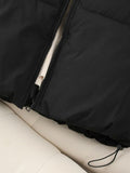 Women's Puffer Jacket Winter Long Sleeve Zip Puffer Jacket Pockets Baggy Short Down Coats Warm Windproof Stand Collar Fashion Casual Street Style Plain Regular Fit Outerwear Fall