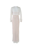 Kukombo Lace V Neck Slit Two-Piece Dress