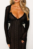 Kukombo Lace V Neck Slit Two-Piece Dress