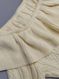 Women's Casual Dress Sweater Dress Winter Dress Mini Dress Ruffle Outdoor Street Daily Fashion Streetwear Crew Neck Long Sleeve 2023 Slim White Color S M L Size