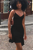 Kukombo Spaghetti Straps Ruffles Mini Dress Club Party Elegant Sleeveless Slip Women's Summer Sundress Outfits Holiday