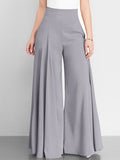 Women's Wide Leg Pants Trousers Full Length Pocket High Cut High Waist Fashion Streetwear Street Daily Camel Grey S M Fall Winter